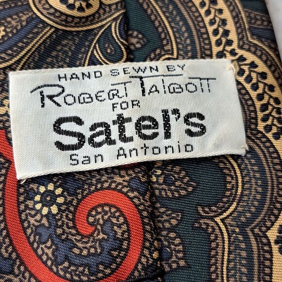 Robert Talbott for Satel's Silk Paisley Necktie Handmade (rare) Vintage Tie - Picture 4 of 10